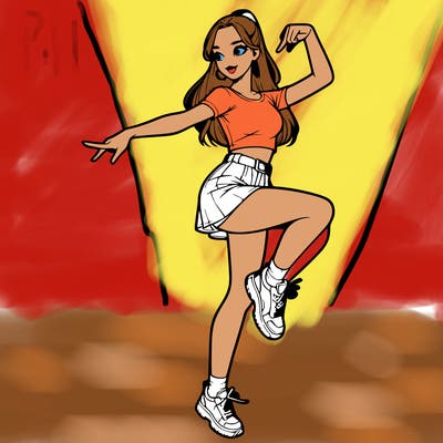 realistic girl dancing