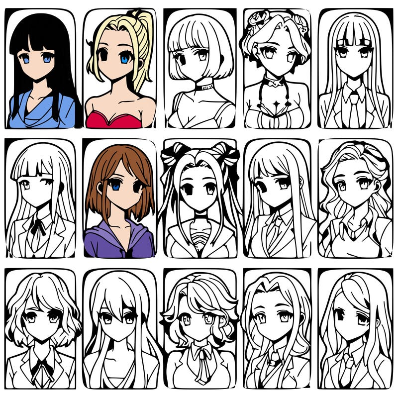 girls that look diffrent anime