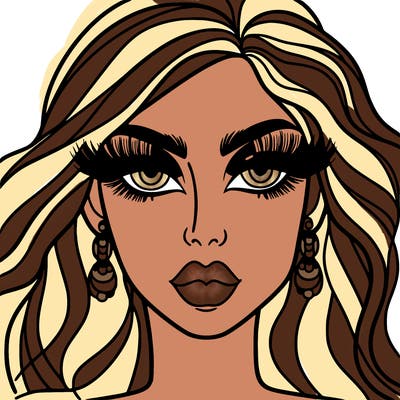 woman with extravagant makeup