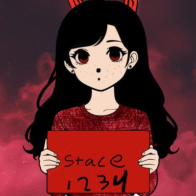 realistic girl holding a sign