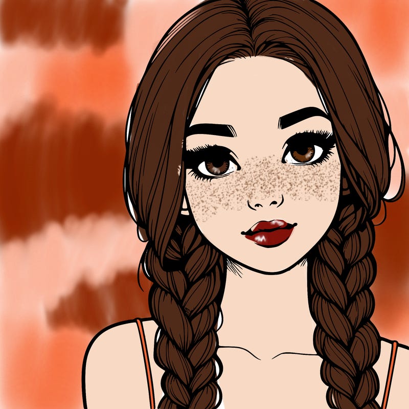 realistic girl with braids