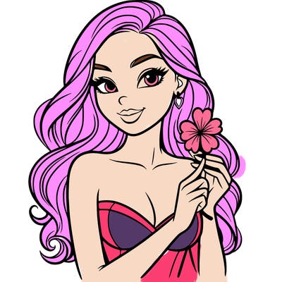 beautiful woman  carrying a clover