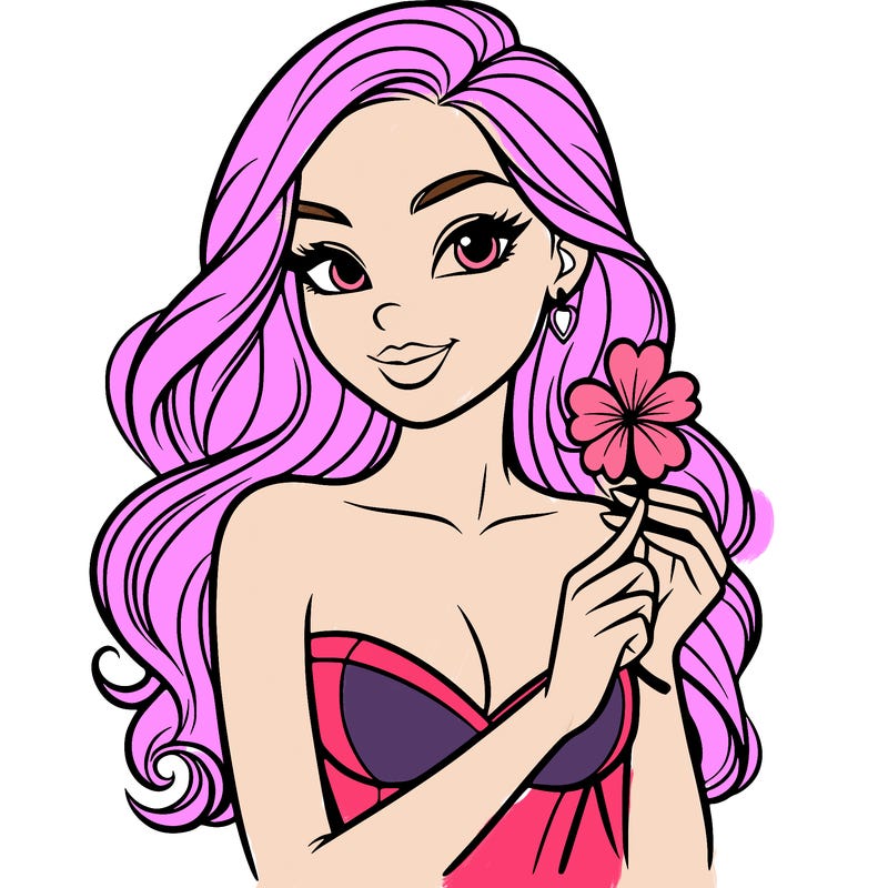 beautiful woman  carrying a clover