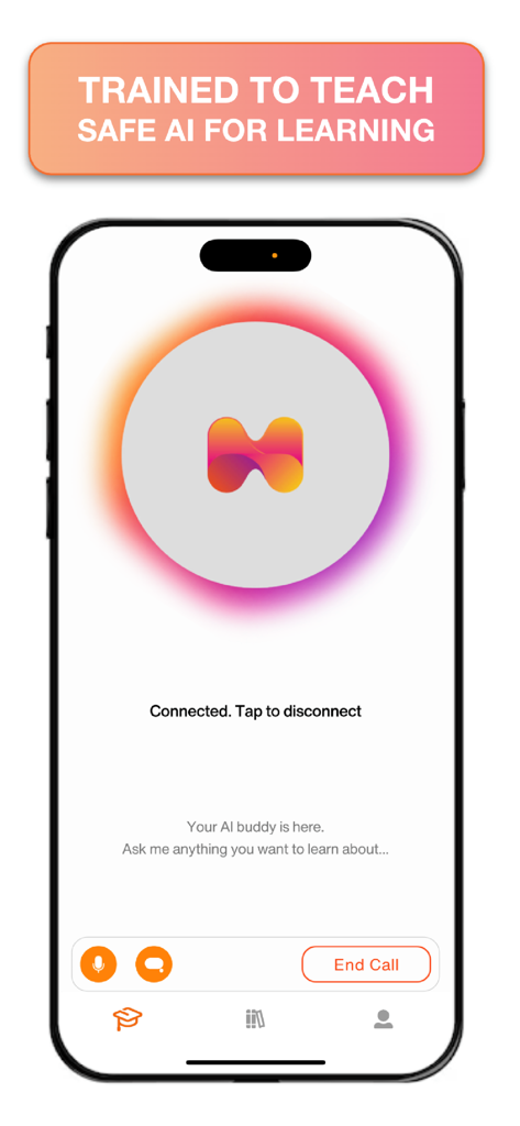 Hologo - Hologo app screen showing the AI learning buddy connection interface for children