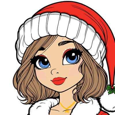 realistic christmas girl