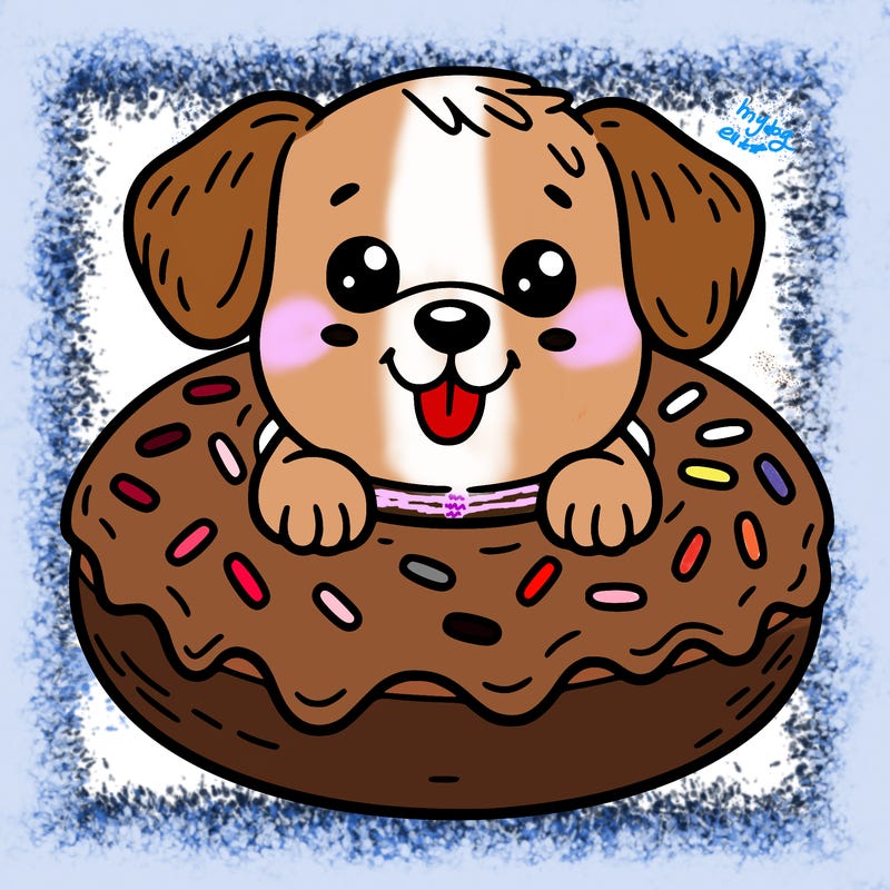dog in a donut