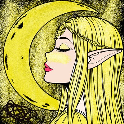 a realistic moon elf