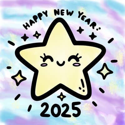 happy new year 2025 star wish