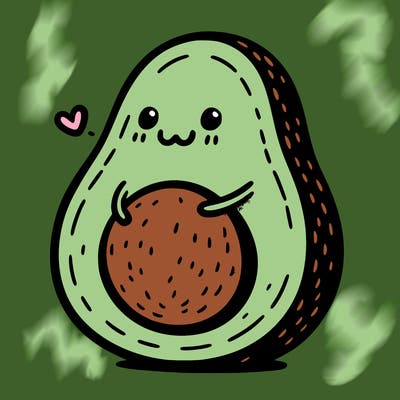 an avocado hugging an avocado