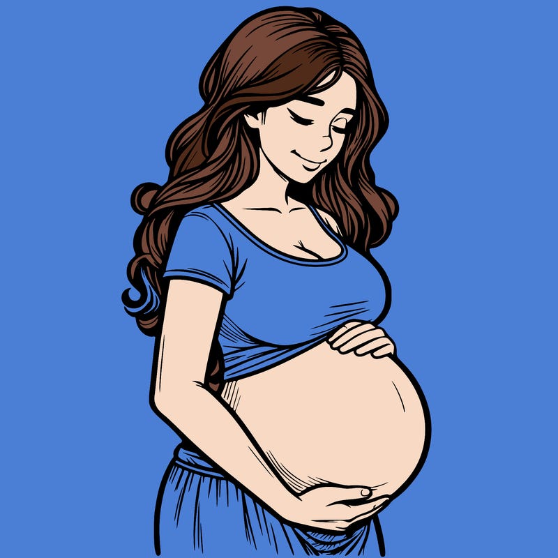 woman heavily pregnant realistic
