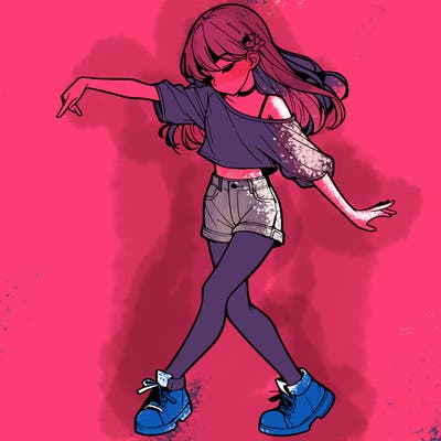 realistic girl danceing
