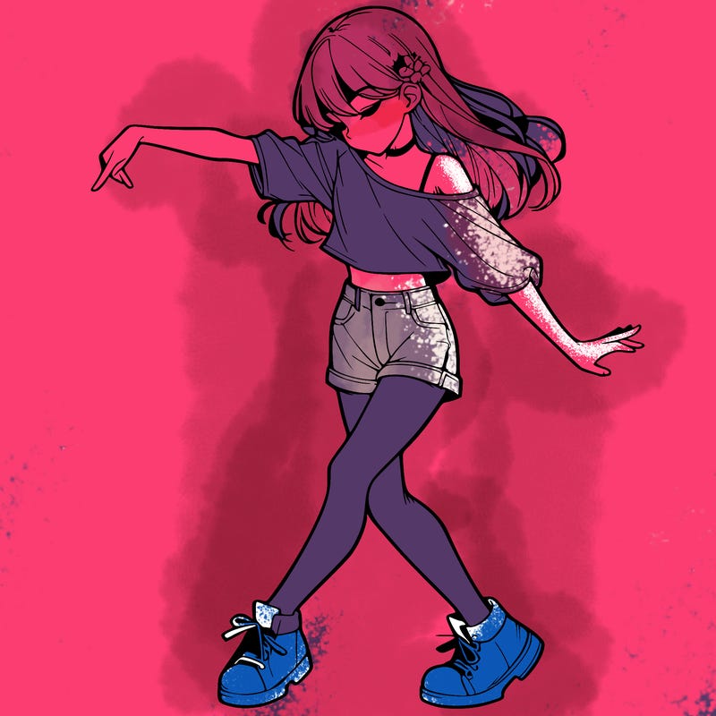 realistic girl danceing