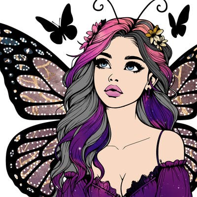 butterfly fairy realistic girl