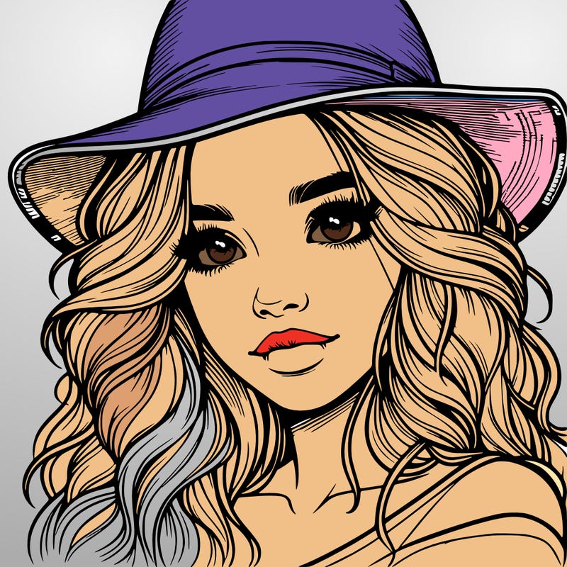 realistic girl with hat