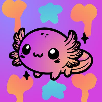 cute easy baby axolotl