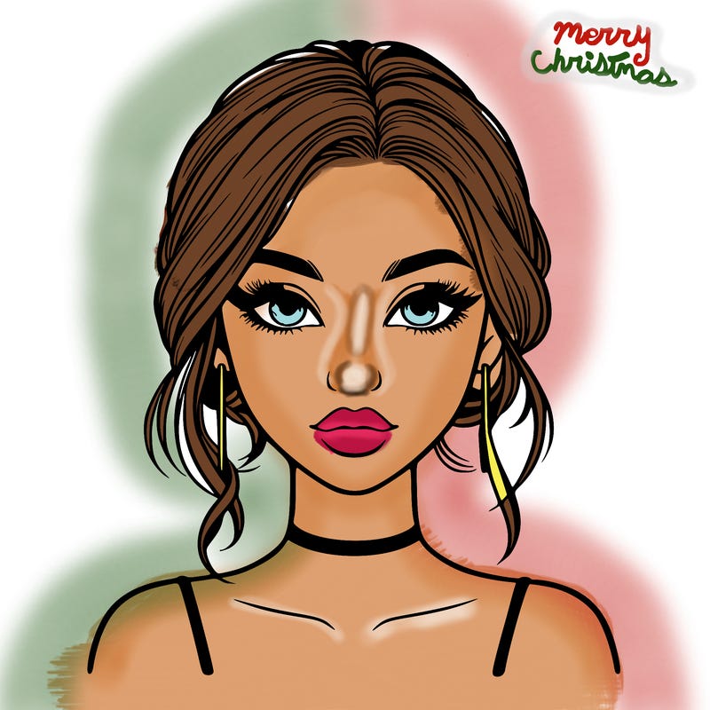 realistic girl with makeup on