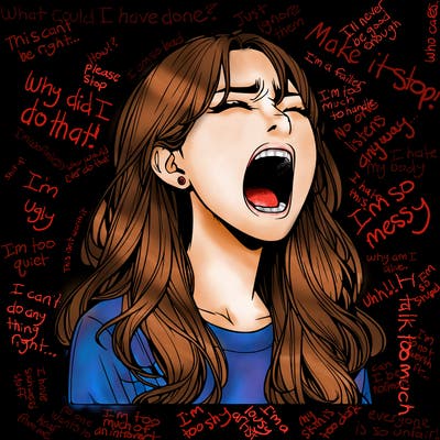 screaming realistic, girl