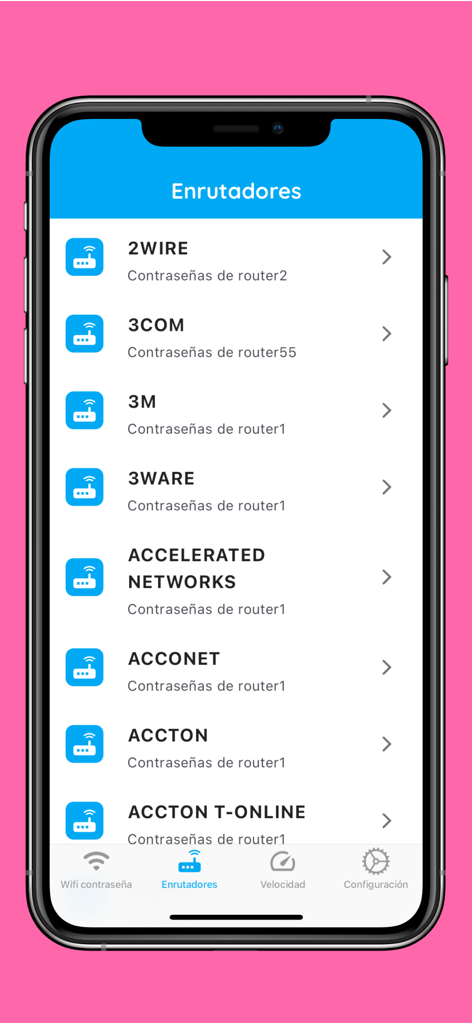 List of router brands for finding wifi passwords in the Router Admin app