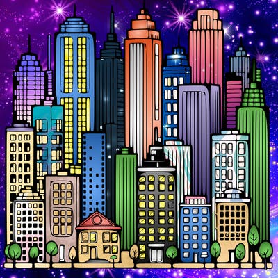 a city with skyscrapers