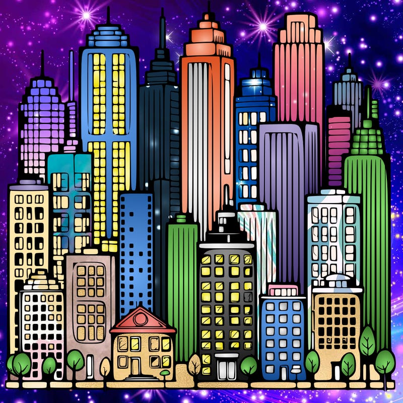 a city with skyscrapers