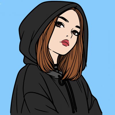 a realistic girl in a hoodie
