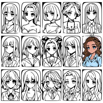 girls that look diffrent anime