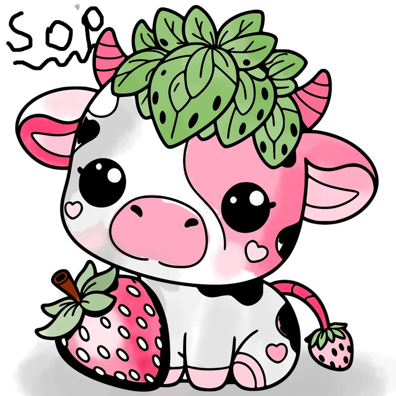 cute strawberry cow