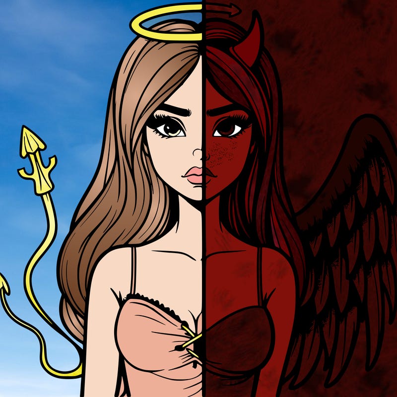 devil vs angel realistic girl