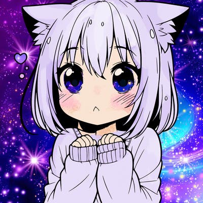 shy anime catgirl