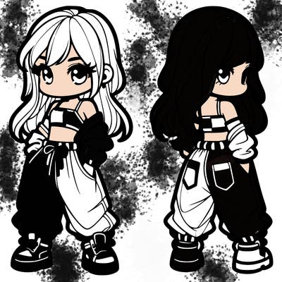 girl in crop top and baggy pants