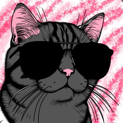 a cat with sun glasses realistic