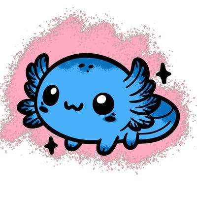 cute easy baby axolotl