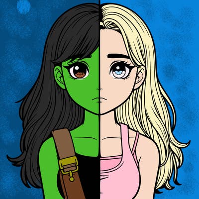 realistic girl split