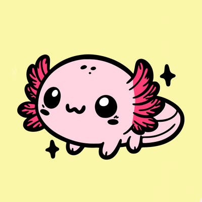 cute easy baby axolotl