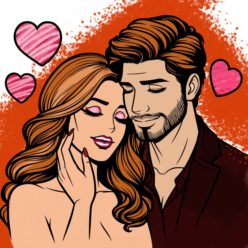 man and woman in love realistic