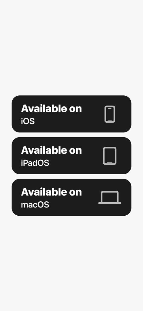 Solid Habits - Iconos de disponibilidad de la aplicación Solid Habits para iOS, iPadOS y macOS