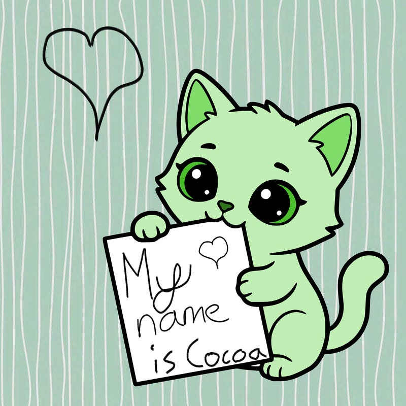 a small cat with a blank sheet of paper in its hand. the cat is sooooooo cute!