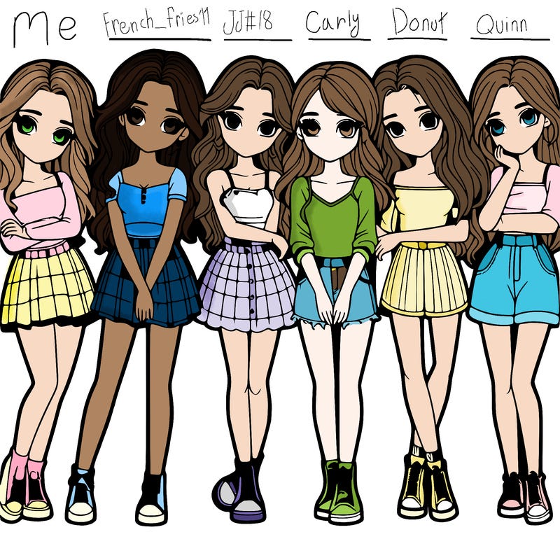 a group of girls realistic