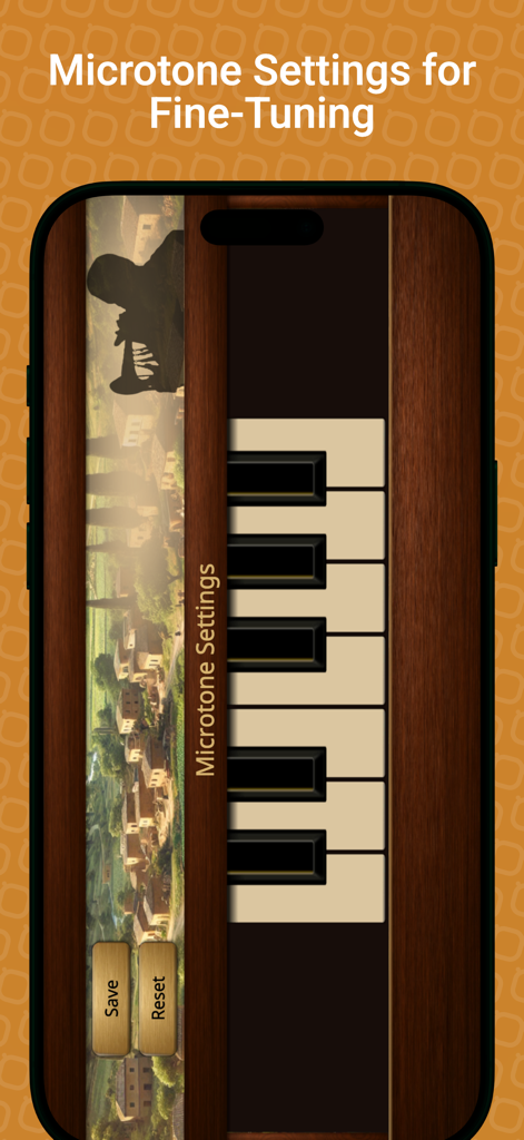 Zurna Sim - Interfaz de la aplicación Zurna Sim mostrando configuraciones de microtonos para ajustar finamente las escalas musicales tradicionales