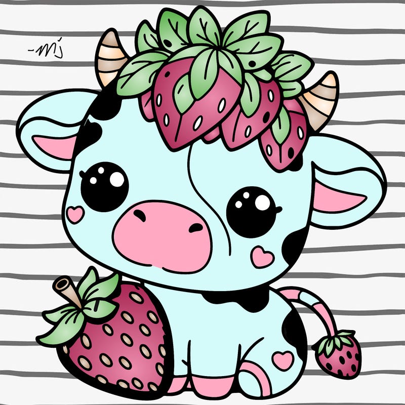 cute strawberry cow