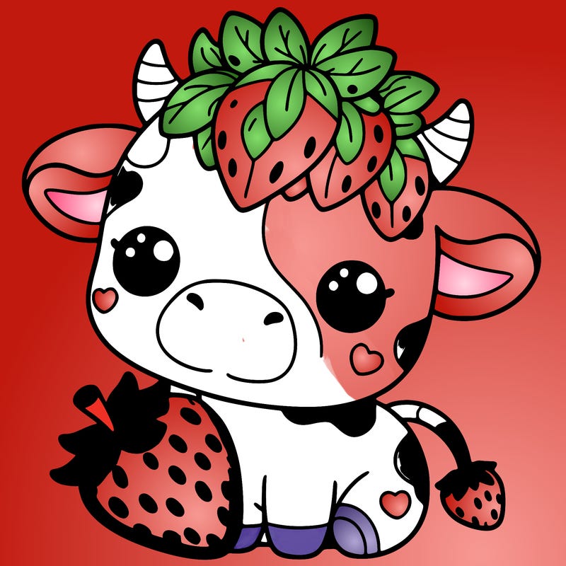 cute strawberry cow