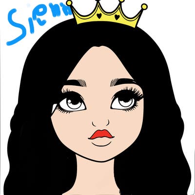 a realistic girl with a crown on