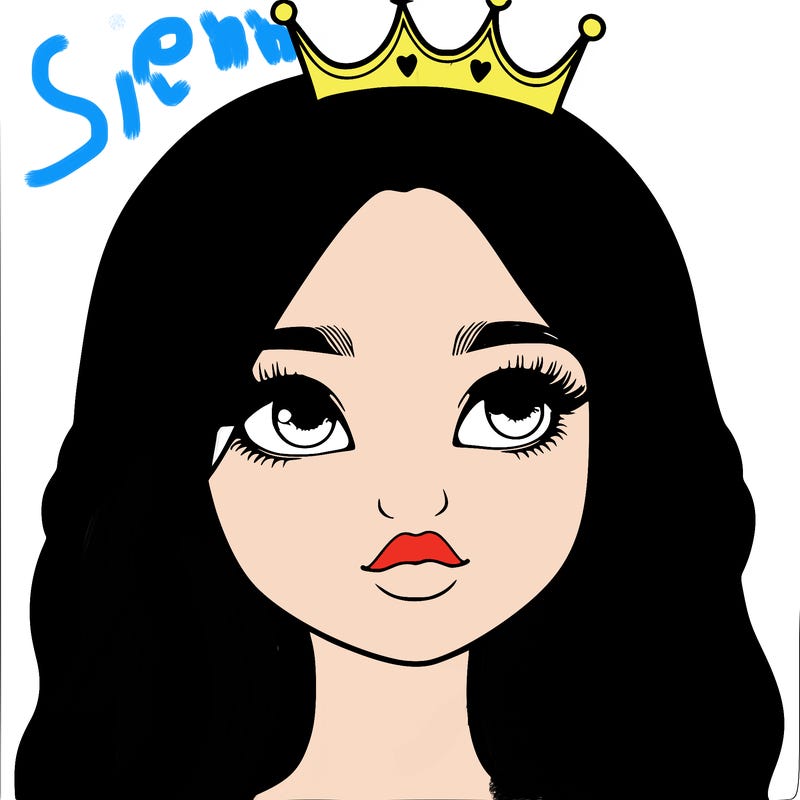 a realistic girl with a crown on