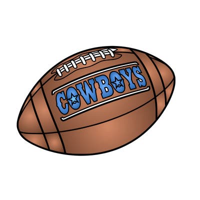 football with cowboys sign in the middle