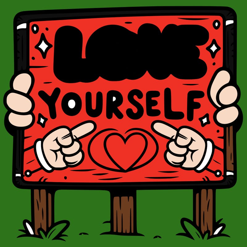 a sign where it is written: love yourself