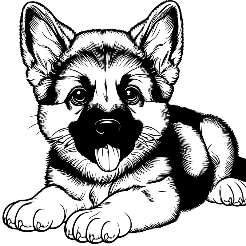 realistic puppy german shepherd