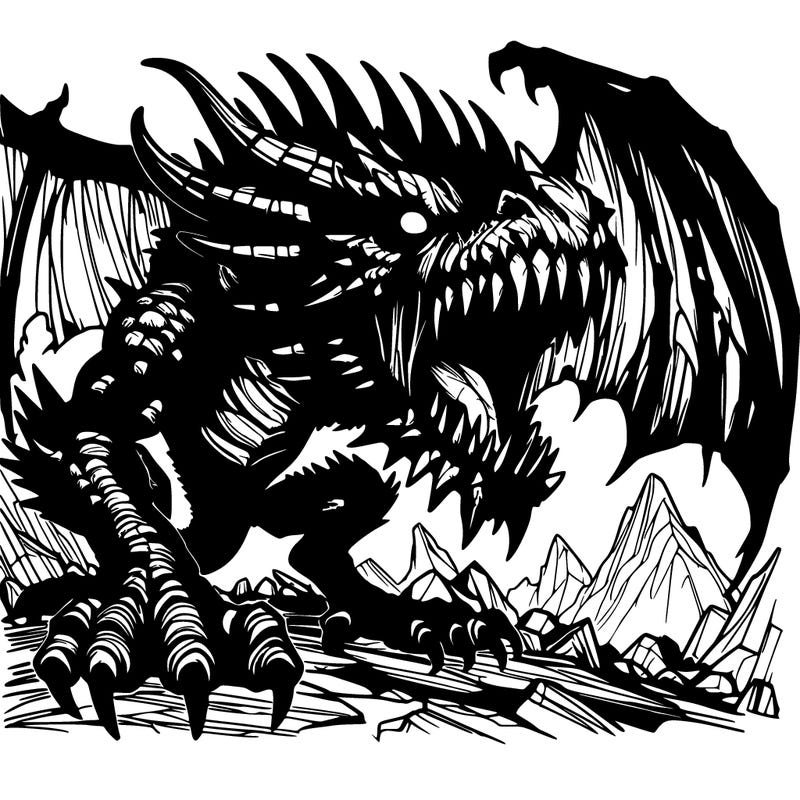 scary realistic dragon