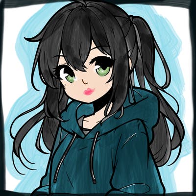 anime girl wearing hoodie