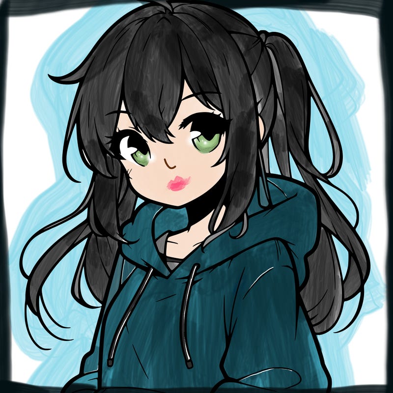 anime girl wearing hoodie