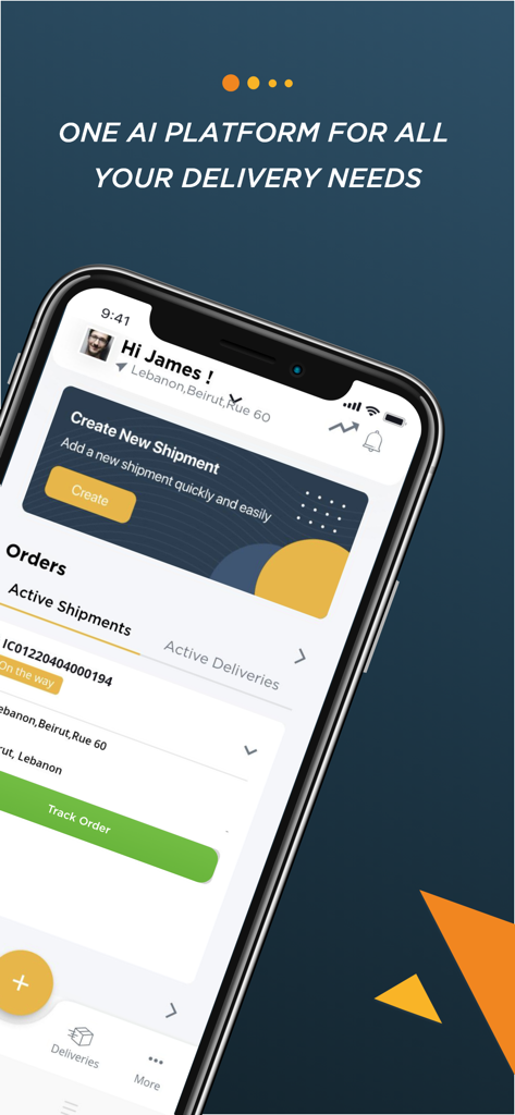 iCARRY - iCARRY mobile app dashboard for managing and tracking business deliveries